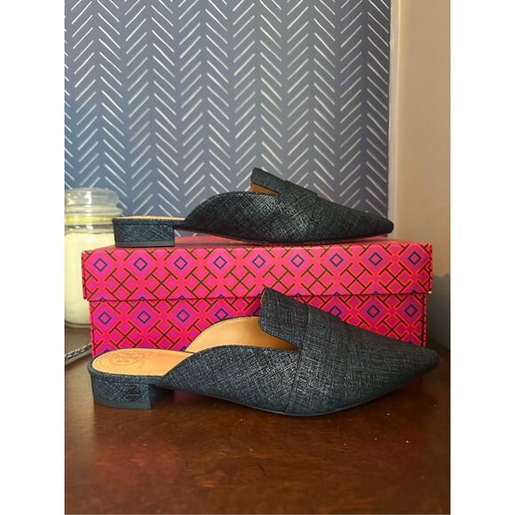NEW TORY BURCH ROSALIND 20MM MULE PRINTED SUEDE - Blue - Picture 8 of 12